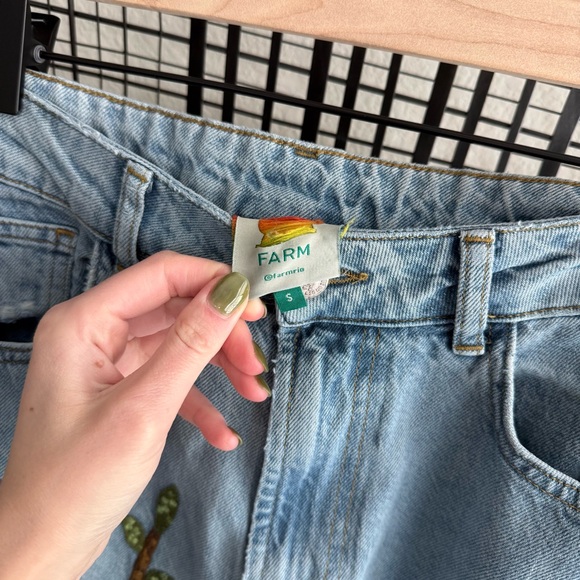 Farm Rio Embroidered Wide Leg Jeans - Picture 6 of 8